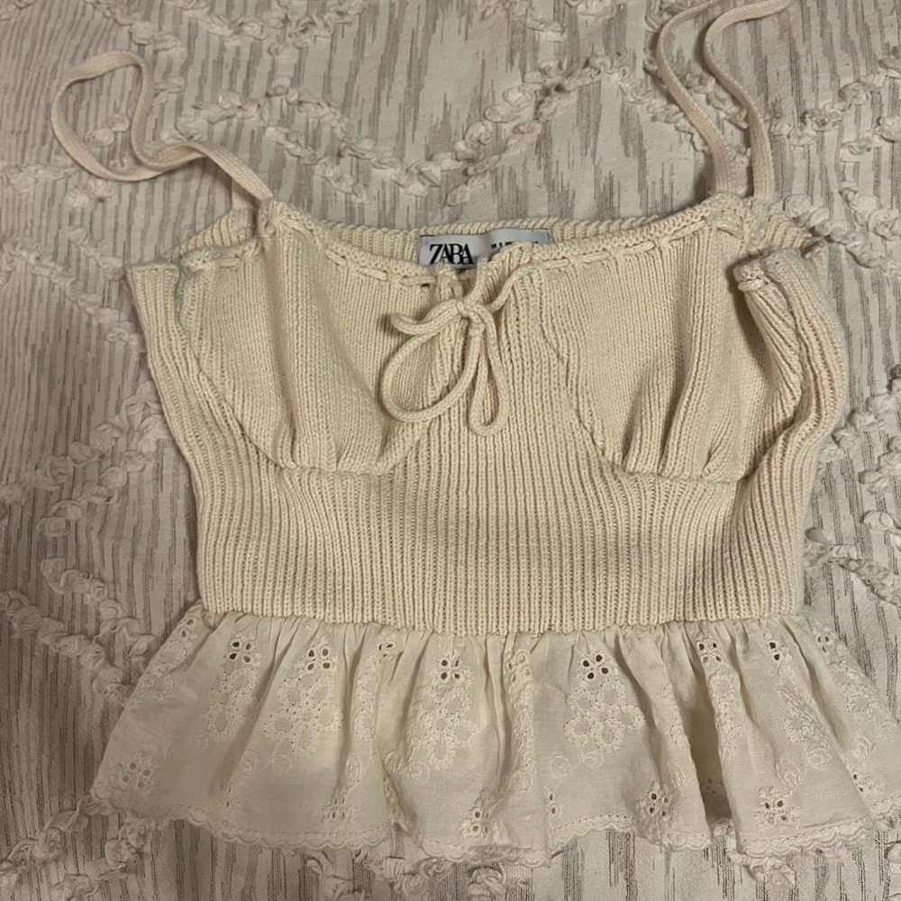 Zara ruffle tank top size small